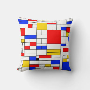 Coussin Piet Mondrian Style Art Abstrait
