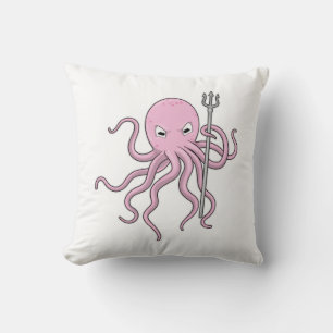 Coussin Pieuvre en sorcier avec trident