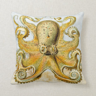 Coussin Pieuvre marine peinte en vapeur Kraken Squid
