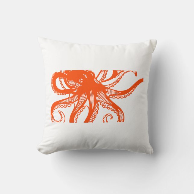 Coussin Pieuvre Orange  (Recto)