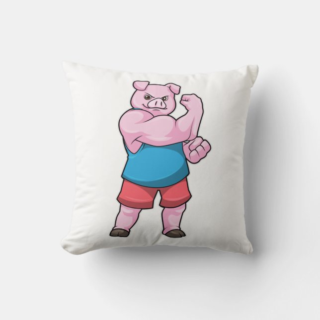 Coussin Pig comme Bodybuilder avec grand bras Supérieur (Recto)