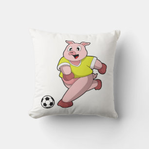 Coussin Pig comme joueur de football avec Soccer