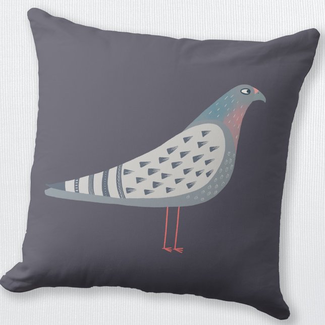 Coussin Pigeon (Fun Pigeon throw pillow for bird lovers)