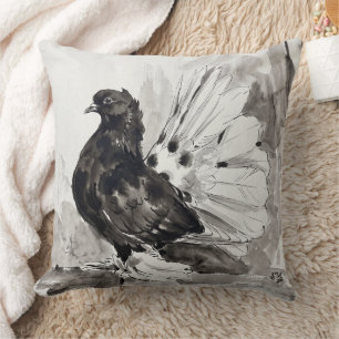 Coussin Pigeon à queue indienne Eyeliner Poule