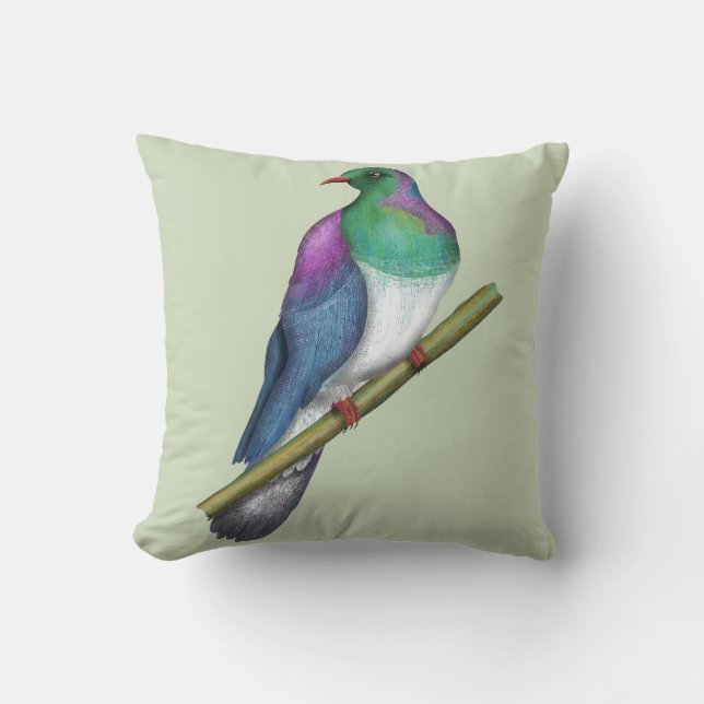 Coussin Pigeon de Kereru Wood (Recto)