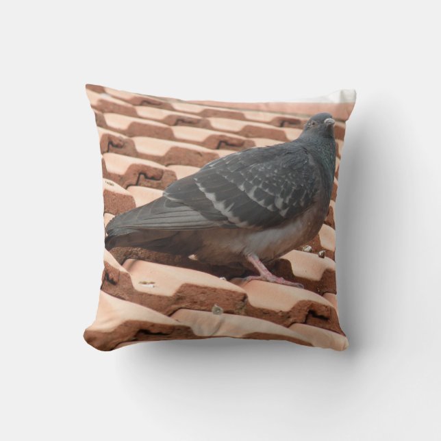Coussin Pigeon sur le toit (Recto)