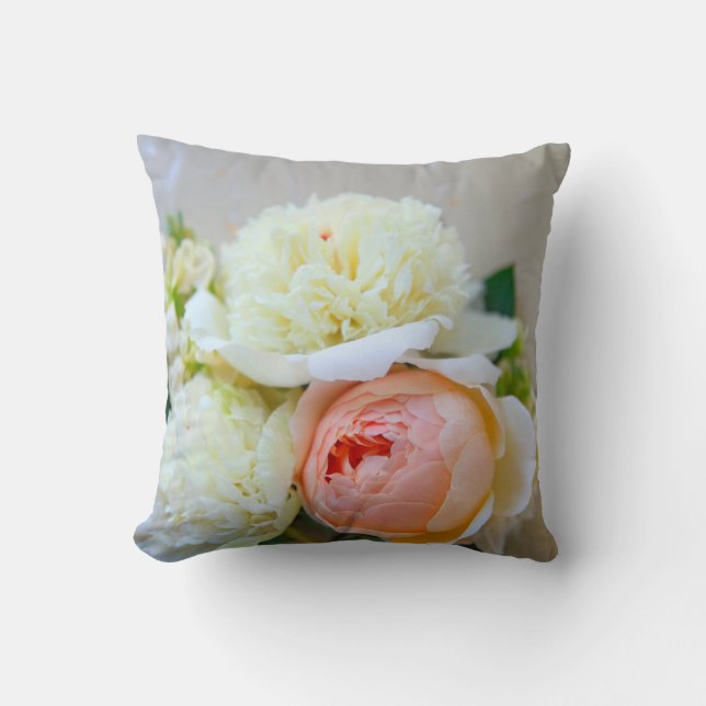 Coussin Pignons blancs, rose (Recto)