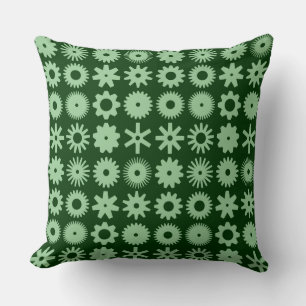 Coussin Pignons - Vert délavé sur vert forêt foncé
