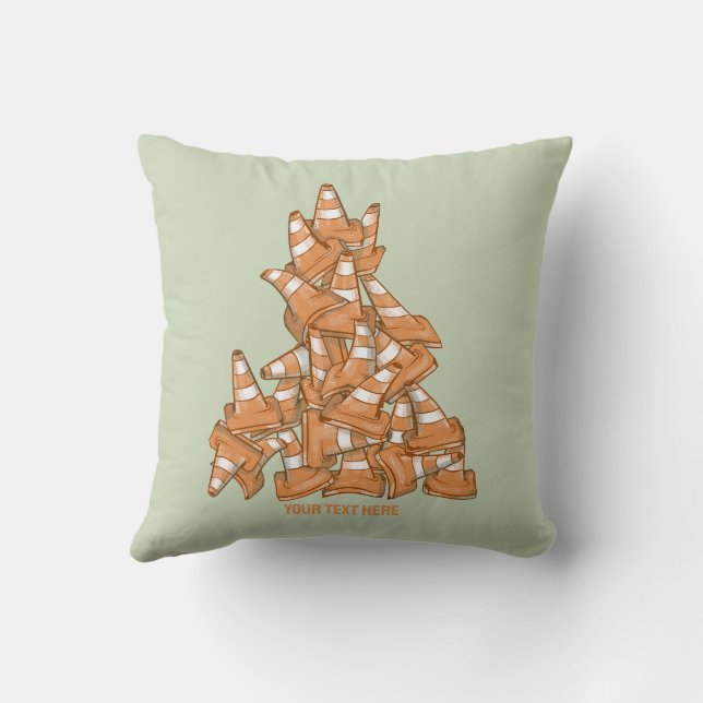 Coussin Pile de cônes de route orange (Verso)