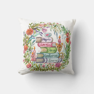 Coussin Pile de livres & lune hors de la boîte