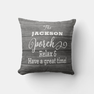 Coussin Pilier à lancer monogramme sur mesure de la famill