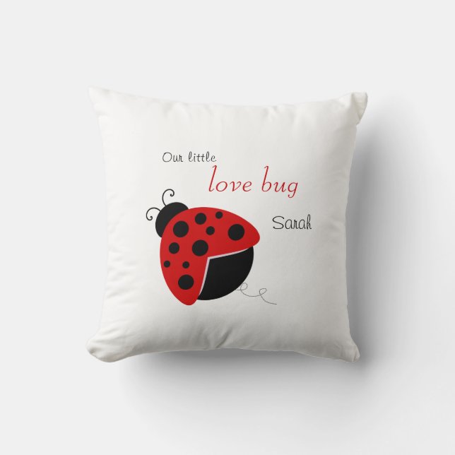 Coussin Pilier de bug noir et rouge personnalisé (Recto)