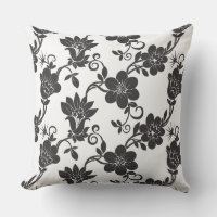 Pilier extérieur Accent Coussin-noir Fleurs extéri