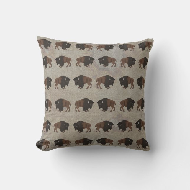 Coussin PIllow Bison Throw (Recto)