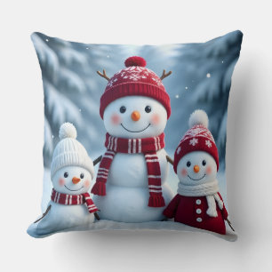 Coussin "Pillow de jet pour bonhomme de neige d'hiver Cozy
