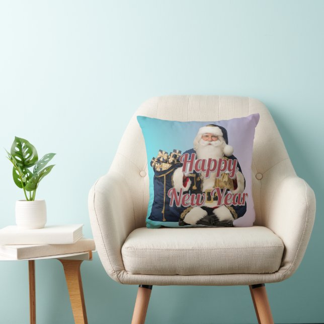 Coussin Pillow de lancer Santa Claus Joyeux Nouvel An Vint (Chaise)