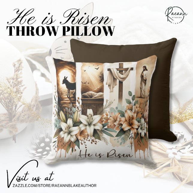 Coussin Pillow de Pâques "Il est ressuscité" (Créateur téléchargé)