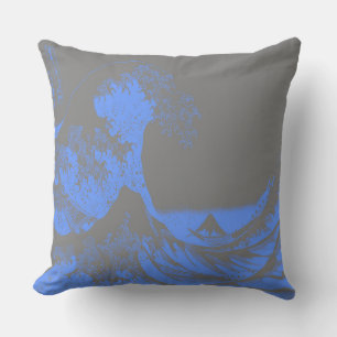 Coussin Pillow La Grande Vague Bleu & Gris