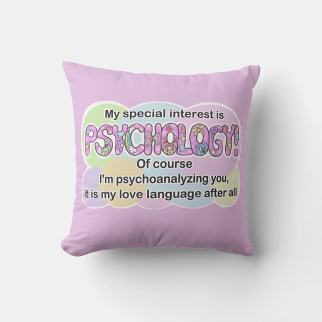 Coussin Pillow Psychology Love Language (ADHD, Autistic) (Recto)