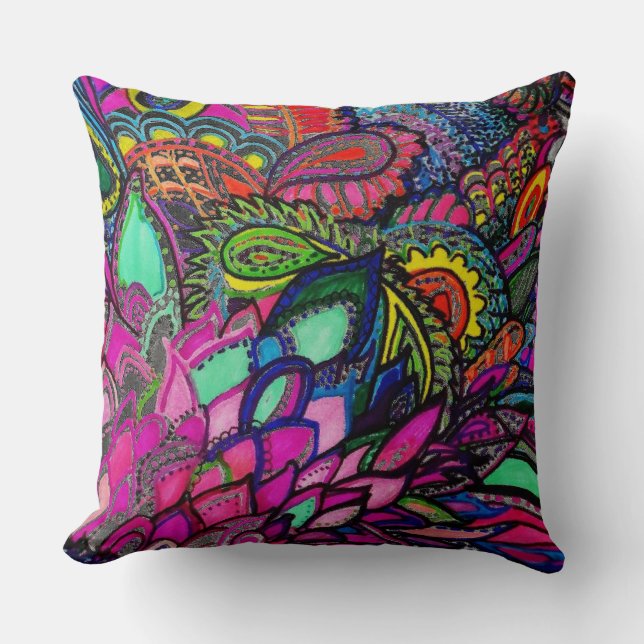 Coussin Pillow Zen Tangle gros plan patron Michele Zurine (Recto)