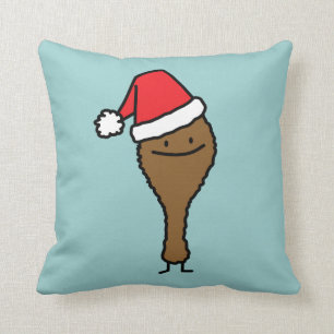 Coussin Pilon de casquette de Père Noël de jambe de poulet