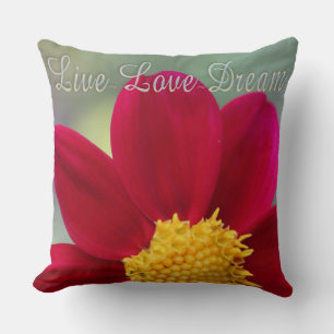 Coussin Pilote à lancer/Fleur rouge