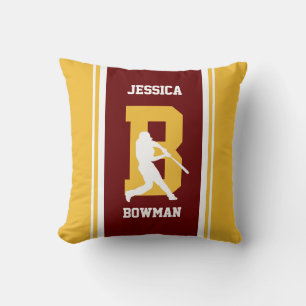 Coussin Pilote de baseball de marron et d'or