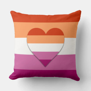 Coussin Pilote de conception de coeur de la fierté lesbien