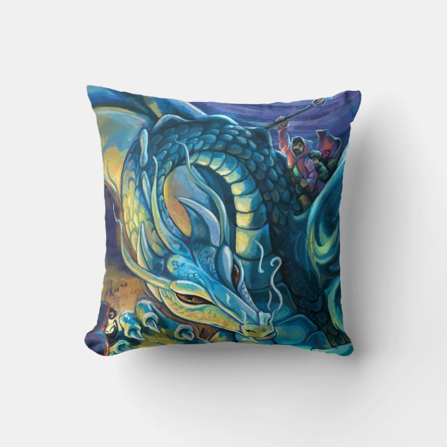 Coussin Pilote de dragon bleu (Recto)