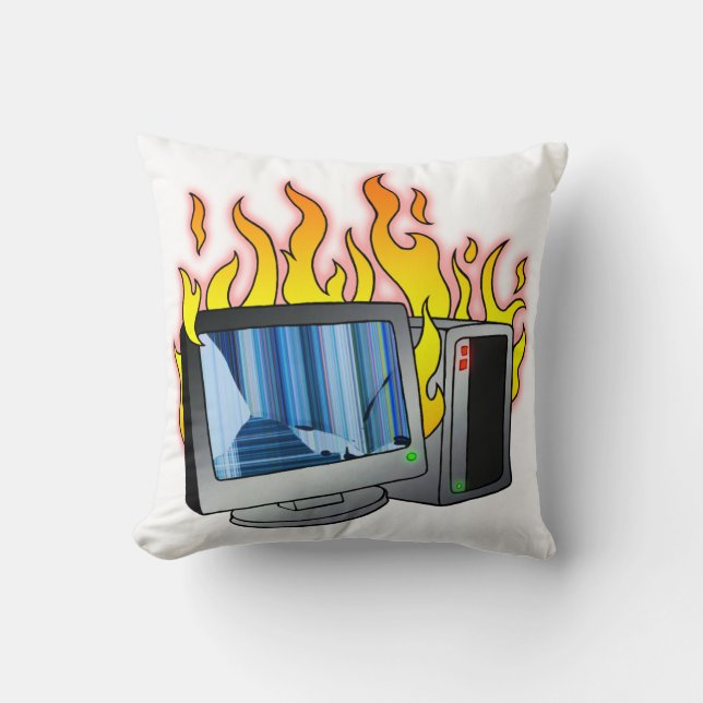 Coussin Pilote de lancement d'incendie d'ordinateur (Recto)