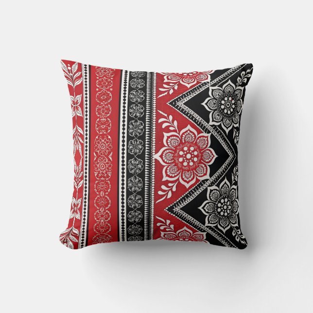 Coussin Pilote de motif rouge (Recto)