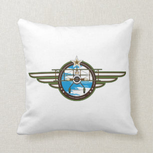 Coussin Pilote et biplan mignons d'armée de l'air