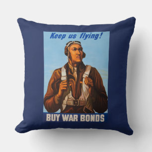 Coussin Pilotes d'aviation afro-américains de 2ÈME GUERRE 