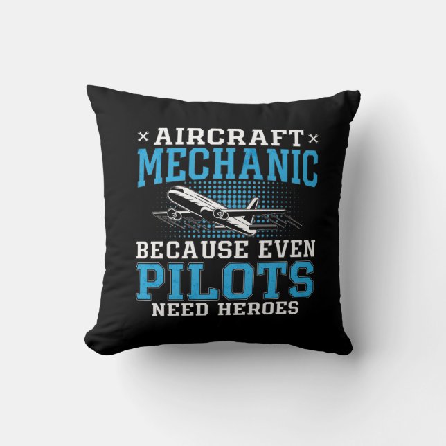 Coussin Pilotes mécaniciens d'aéronefs Heroes Avion (Recto)