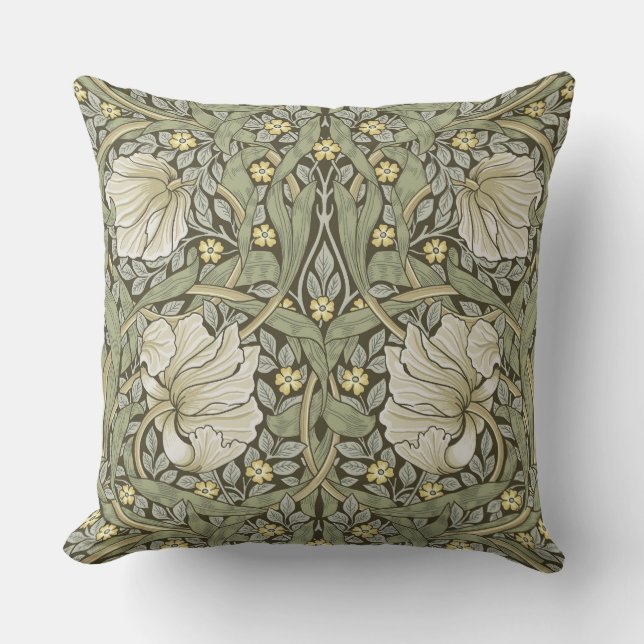 Coussin pimpernel d'origine, William Morris, design intemp (Recto)