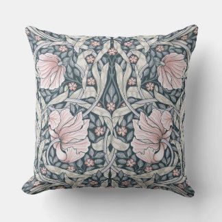 Coussin pimpernel rose, William Morris, design intemporel