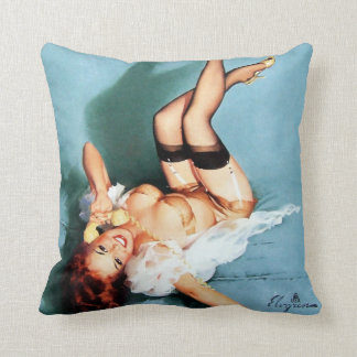 Coussin Pin classique de cru des années 1950 Fille-Sur le