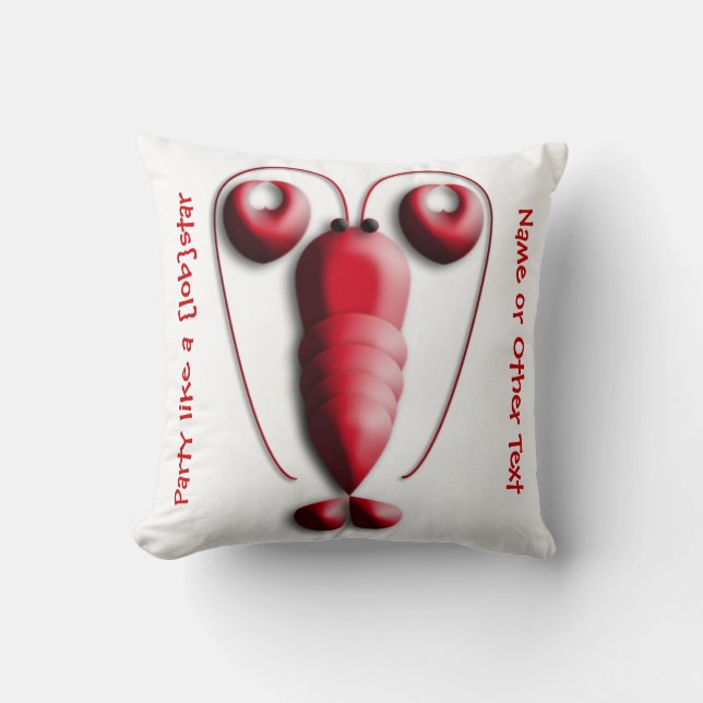 Coussin Pince en forme de coeur de homard rouge adorable (Recto)