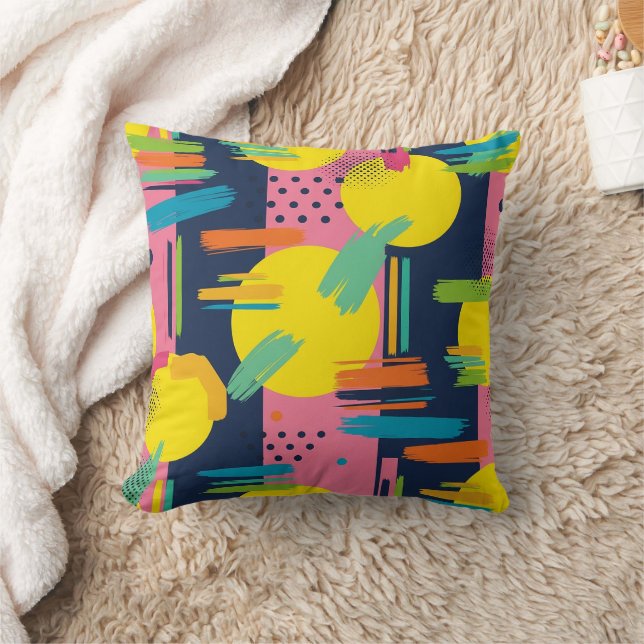 Coussin Pinceau Abstrait Rétro (11) (Couverture)