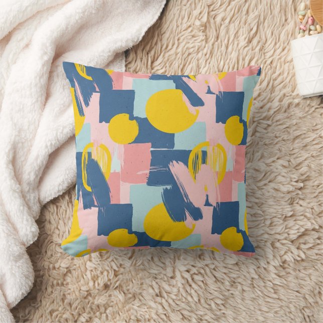 Coussin Pinceau Abstrait Rétro (6) (Couverture)
