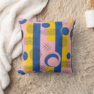 Coussin Pinceau Abstrait Rétro (9)
