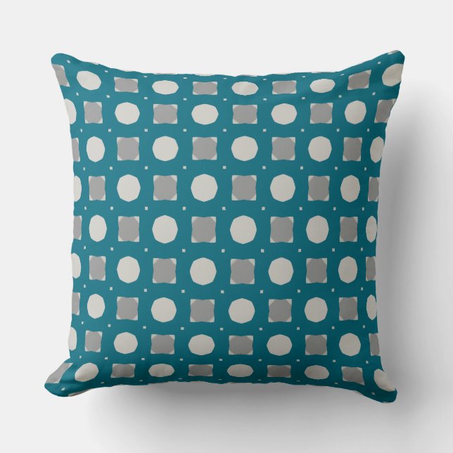Coussin Pine Green Brouillon Cercle et Carré (Recto)