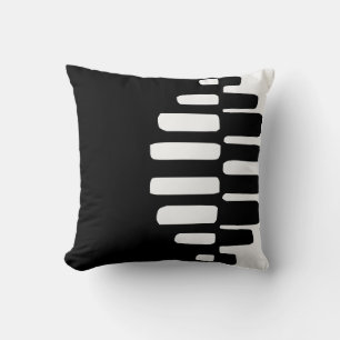 Coussin Pinecone Abstraite moderne noir et blanc