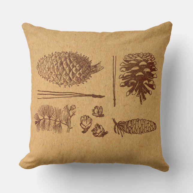 Coussin Pinecone d'art Vintage (Recto)