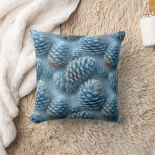 Coussin Pinecones bleus congelés