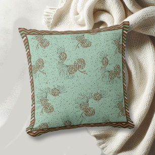 Coussin Pinecones et Cabine en pointes de Chevron