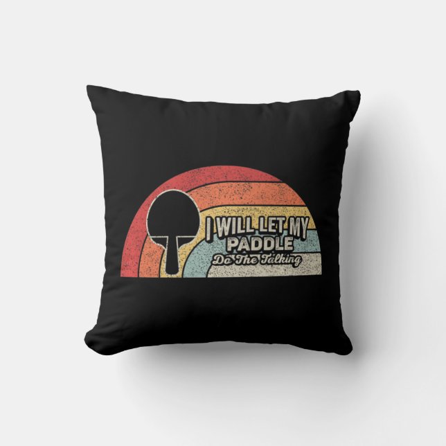 Coussin Ping Pong Vintage Retro Amusant Table Tennis (Recto)