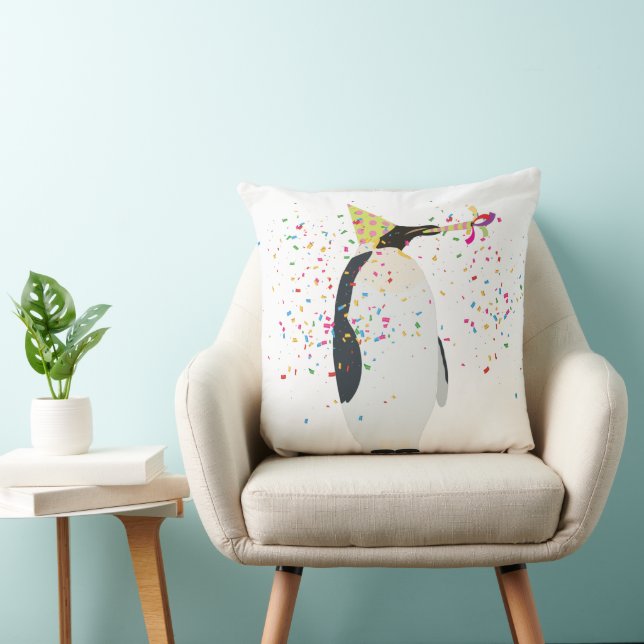 Coussin Pingouin - Animaux ayant une fête (Chaise)