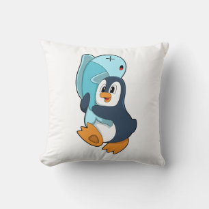Coussin Pingouin avec poisson