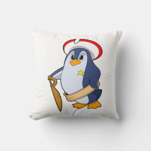 Coussin Pingouin comme pirate avec Casquette
